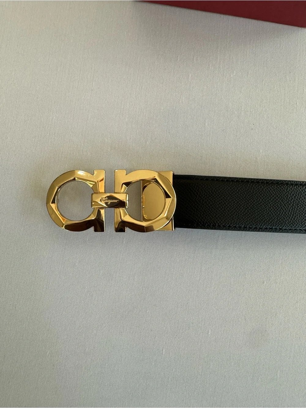 Salvatore Ferragamo Reversible Black/Brown Leather Belt Gold Gancini Buckle Sz44